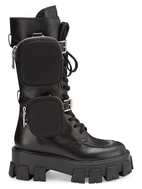 prada boots fall 2019|prada black chunky combat boots.